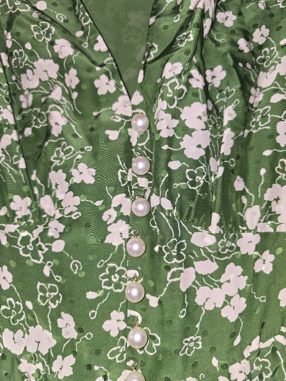 LK Bennet Silk Sophie Wildflower Dress Green White Midi 2 XS Summer Boho Maxi - Picture 10 of 16